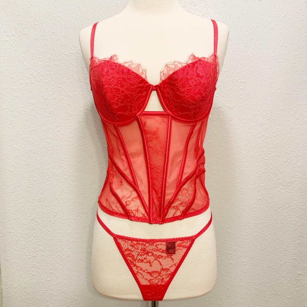 Victoria Secret Red Lingerie Set Corset and Panty ♥️